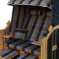 Preview: Wellness Strandkorb Halblieger Liegekorb Binz 304  Grau Gold kariert