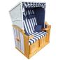 Preview: Wellness Strandkörbe Strandkorb Liegekorb Binz 305 blau weiss gestreift