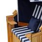 Preview: Wellness Strandkörbe Strandkorb Liegekorb Binz 305 blau weiss gestreift