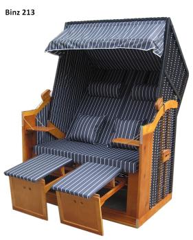 Wellness Strandkorb Liegekorb Binz SW 213 schwarz/natur