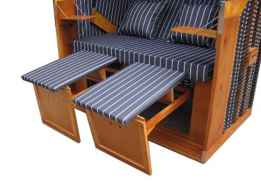 Preview: Wellness Strandkorb Liegekorb Binz SW 213 schwarz/natur