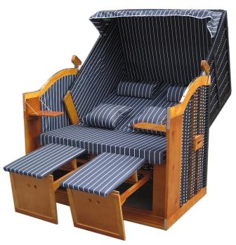 Wellness Strandkorb Liegekorb Binz SW 213 schwarz/natur