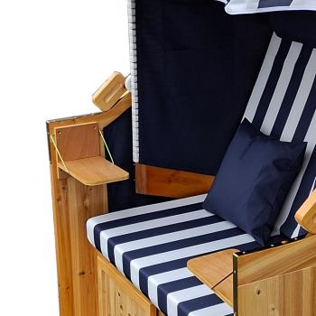 Wellness Strandkörbe Strandkorb Liegekorb Binz 305 blau weiss gestreift