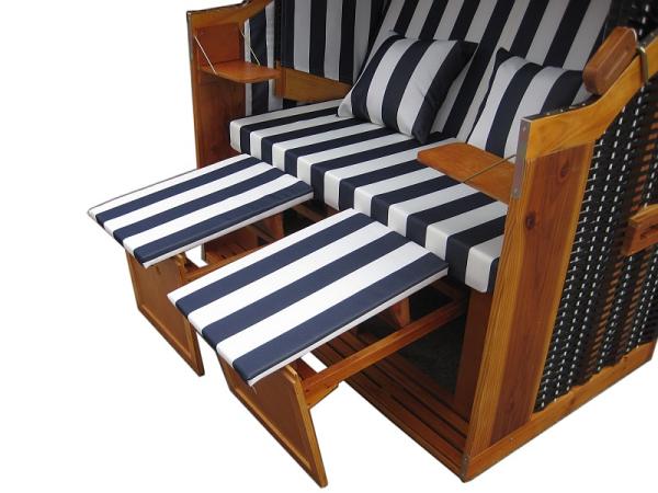 Wellness Strandkörbe Strandkorb Liegekorb Binz 168 blau weiss gestreift