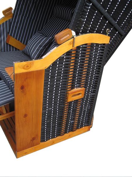 Wellness Strandkorb Liegekorb Binz SW 213 schwarz/natur