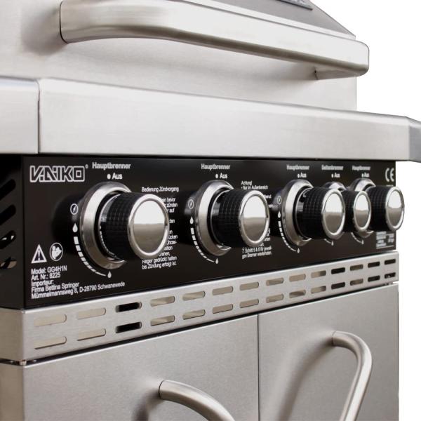 Vaiko Gasgrill "Chef 4" Grillstation Edelstahl Konstruktion 4 Brenner